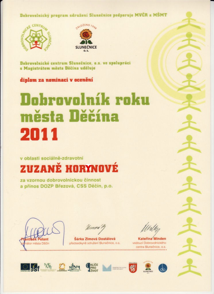 Dobrovolník roku města Děčína 2011